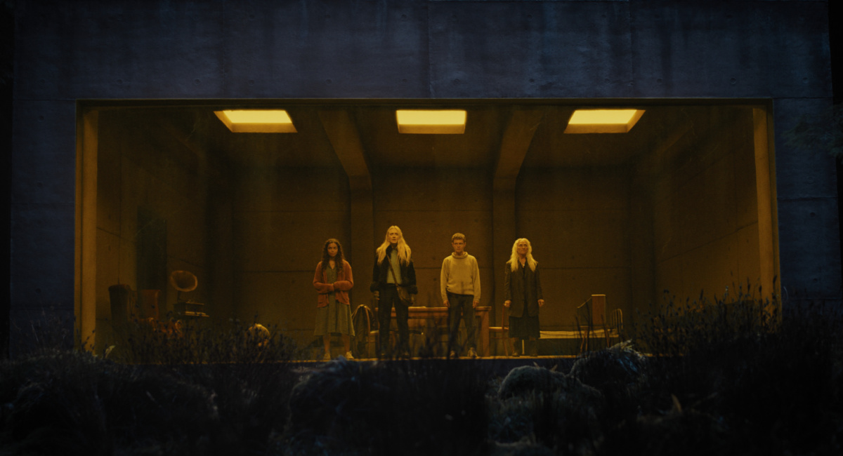 Georgina Campbell as Ciara, Dakota Fanning as Mina, Oliver Finnegan as Daniel and Olwen Fouere as Madeline in New Line Cinema’s and Warner Bros. Pictures’ fantasy thriller 'The Watchers', a Warner Bros. Pictures release.