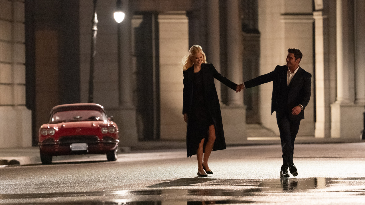 Nicole Kidman as Brooke Harwood and Zac Efron as Chris Cole in 'A Family Affair'.