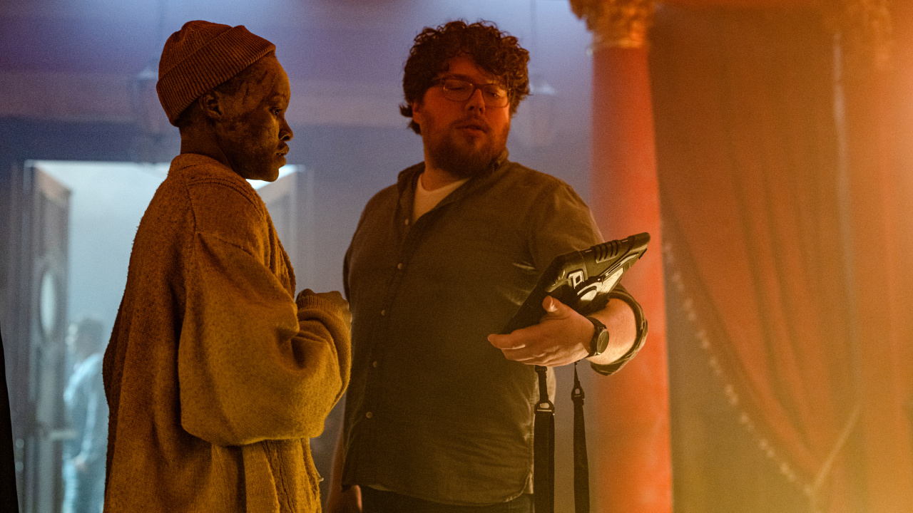 Lupita Nyong’o as “Samira” and Director Michael Sarnoski in 'A Quiet Place: Day One' from Paramount Pictures.