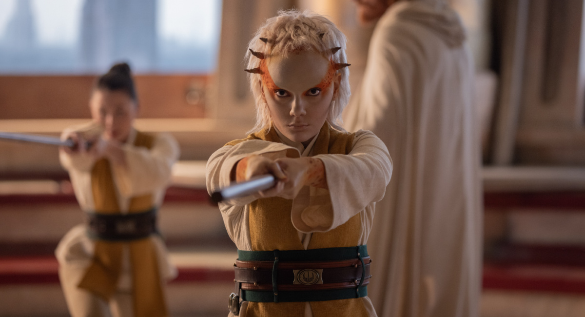 Jedi Padawan Jecki Lon (Dafne Keen) and Master Lakshay (Paul Bullion) in Lucasfilm's 'The Acolyte', exclusively on Disney+.