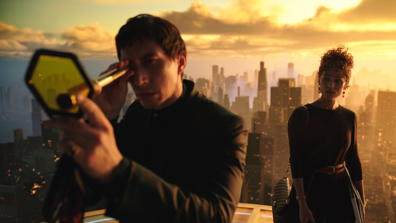 Adam Driver and Nathalie Emmanuel in 'Megalopolis'.