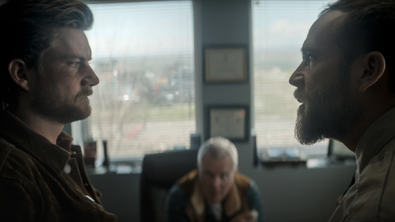 Jake Weary as Elvis, Anthony Michael Hall as Ezekiel and Mark Webber as Jesse in 'Trigger Warning'.