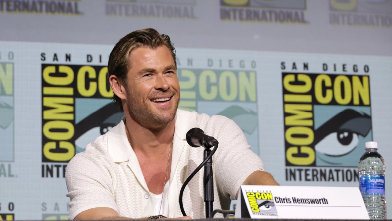 Chris Hemsworth at the Comic-Con 2022 'Transformers One' presentation.