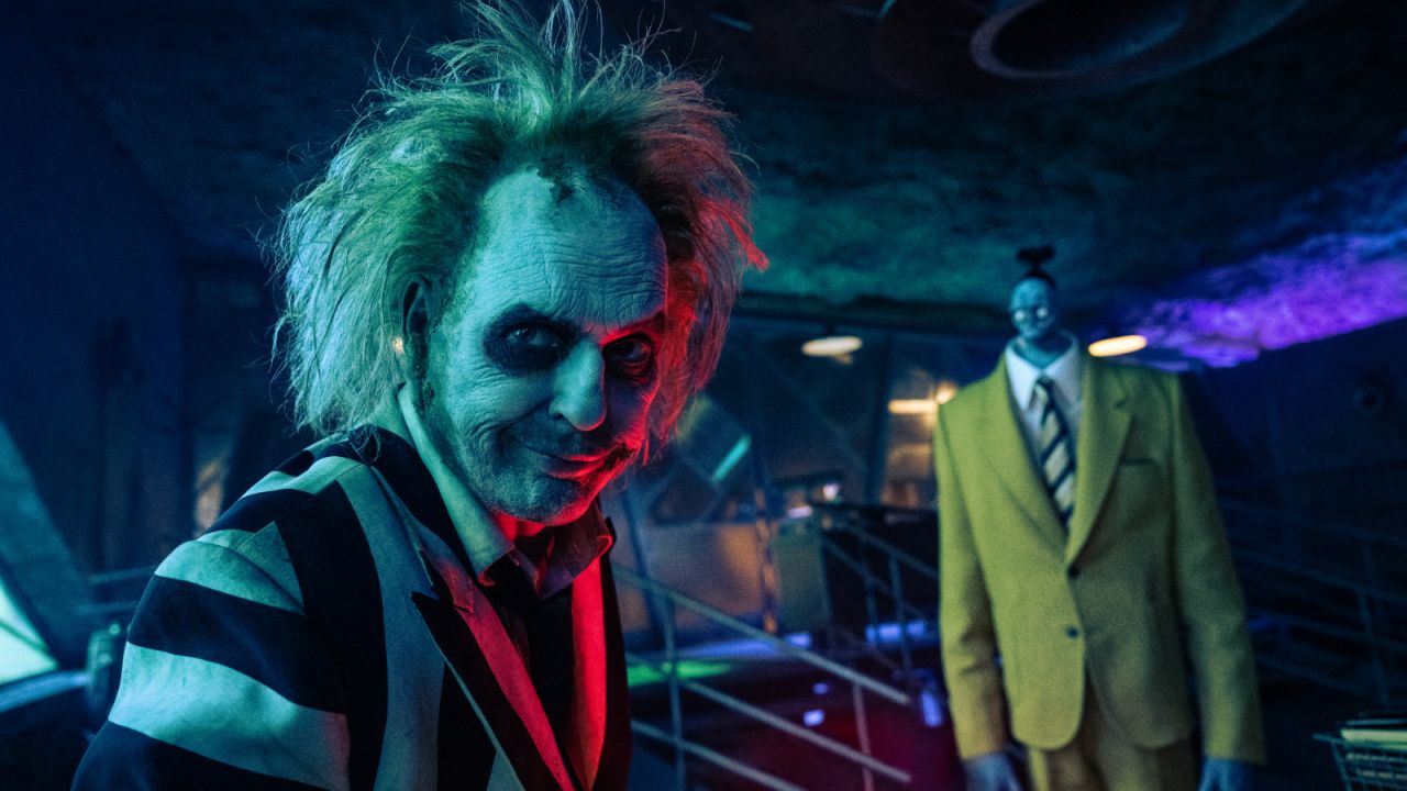 Michael Keaton as Beetlejuice in Warner Bros. Pictures’ comedy, 'Beetlejuice Beetlejuice', a Warner Bros. Pictures release. Photo Credit: Parisa Taghizadeh. Copyright: © 2024 Warner Bros. Entertainment Inc. All Rights Reserved.