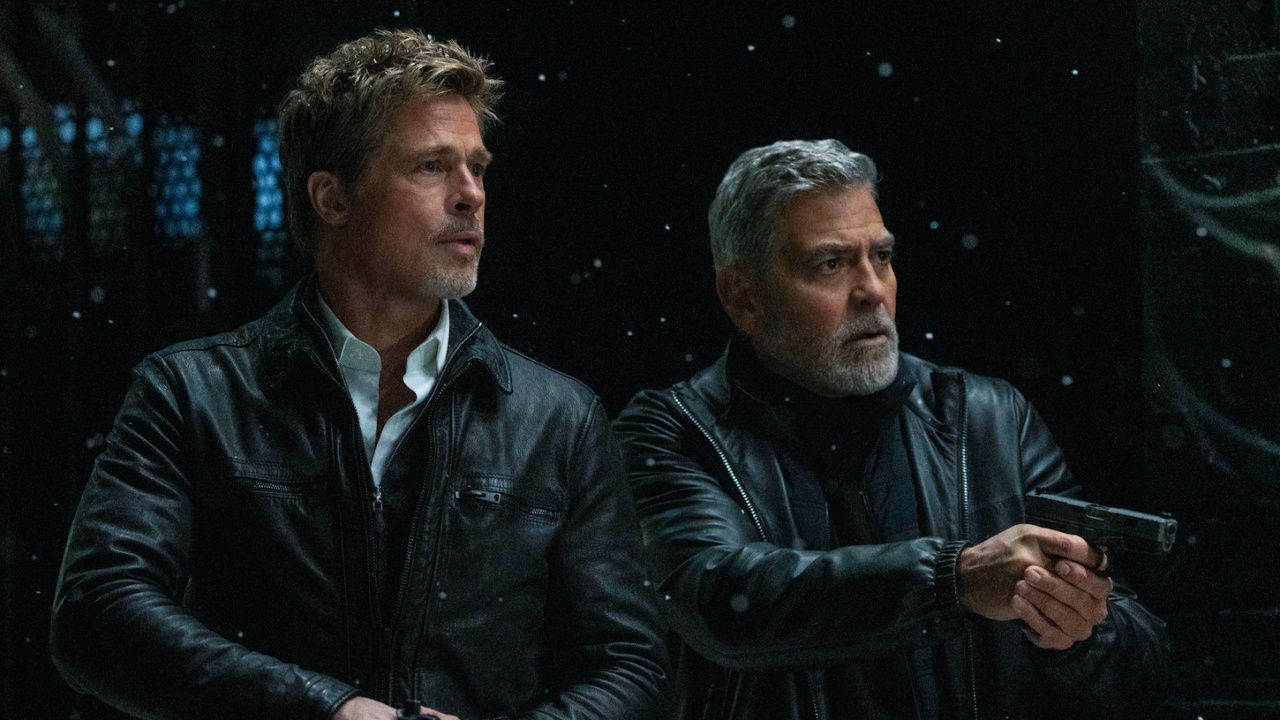 Brad Pitt and George Clooney in 'Wolfs'.