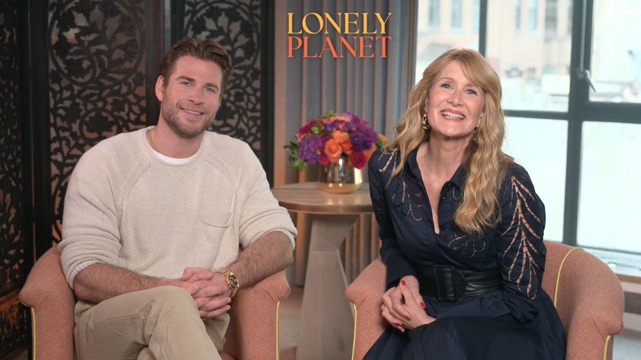 (L to R) Liam Hemsworth and Laura Dern star in 'Lonely Planet'.