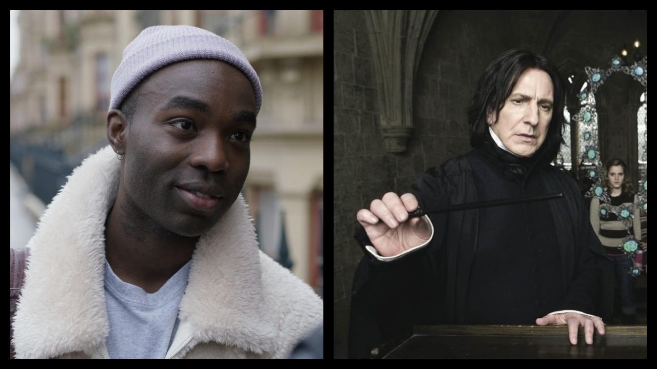 (Left) Paapa Essiedu in 'May Destroy You'. Credit: Photograph by Courtesy of HBO. (Right) Alan Rickman in 'Harry Potter and the Half-Blood Prince'. Photo: Warner Bros.