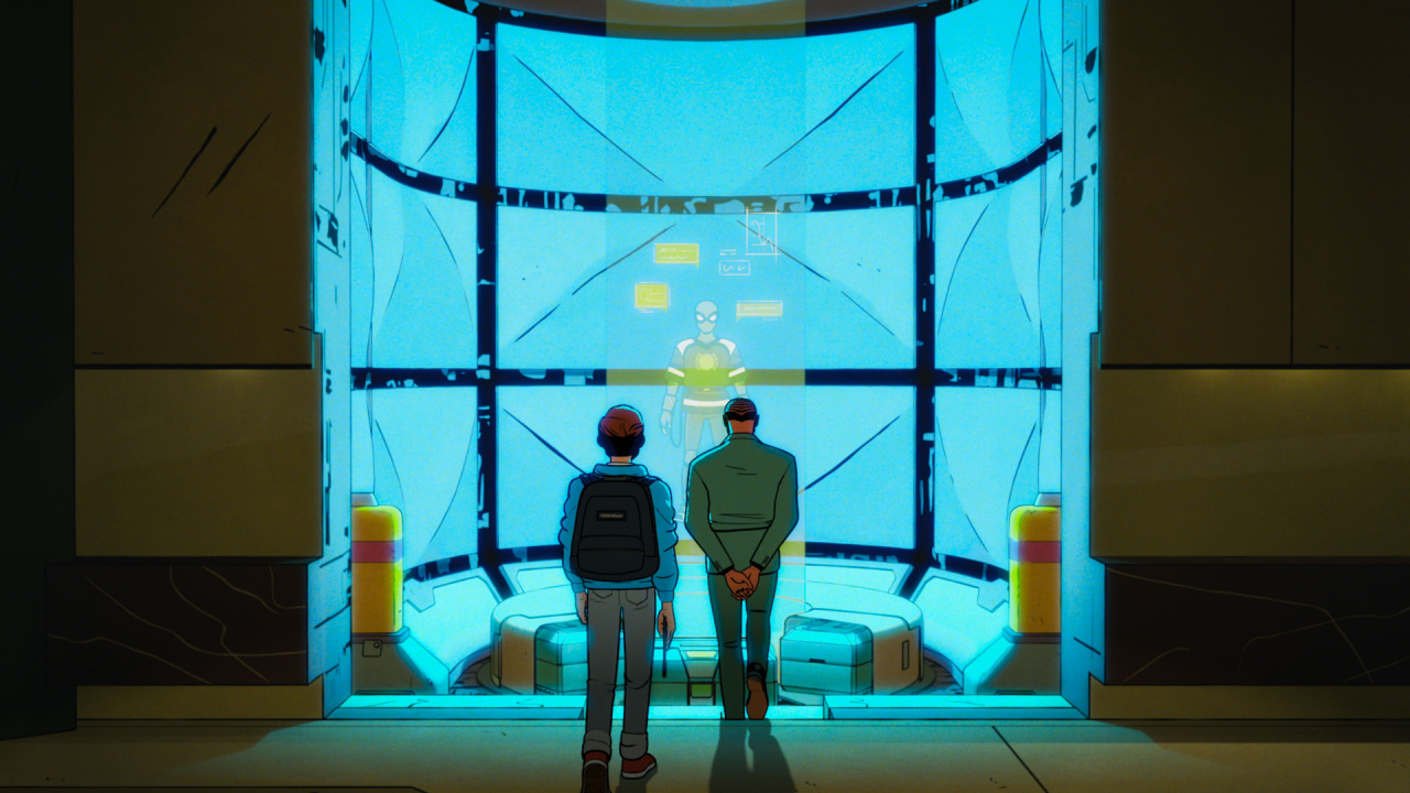 (L to R) Peter Parker/Spider-Man (Hudson Thames) and Norman Osborn (Colman Domingo) in Marvel Animation's 'Your Friendly Neighborhood Spider-Man', exclusively on Disney+. Photo courtesy of Marvel Animation. © 2024 Marvel. All Rights Reserved.