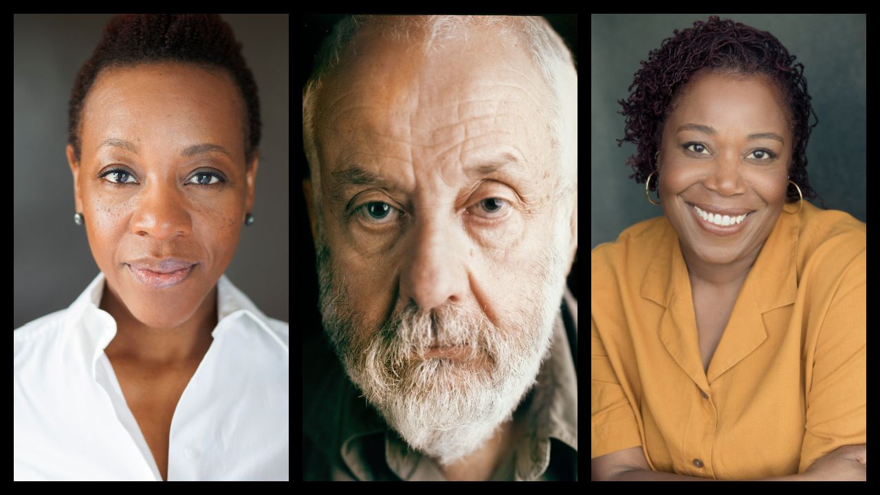 (Left) Marianne Jean-Baptiste. Photo: Thin Man Films Ltd. (Center) Mike Leigh. Photo: Myrna Suarez. (Right) Michele Austin. Photo: Michael Shelford.