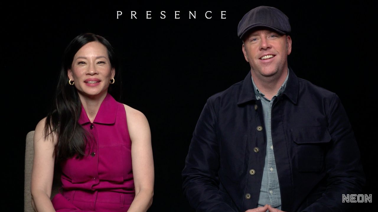 (L to R) Lucy Liu and Chris Sullivan star in 'Presence'.