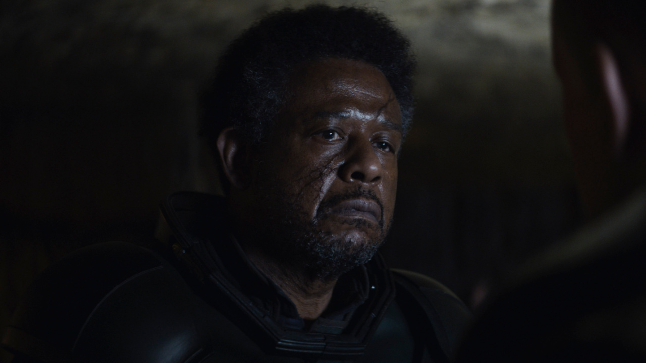 (L to R) Saw Gerrera (Forest Whitaker) and Luthen Rael (Stellan Skarsgard) in Lucasfilm's 'Andor', exclusively on Disney+. ©2022 Lucasfilm Ltd. & TM. All Rights Reserved.