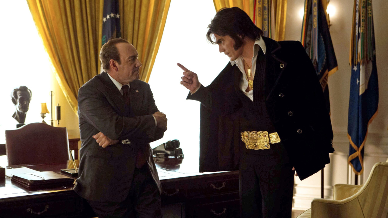 (L to R) Kevin Spacey and Michael Shannon in 'Elvis & Nixon'. Photo: Amazon Studios / Bleecker Street.