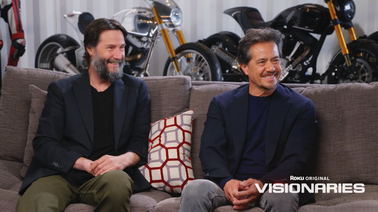 (L to R) Keanu Reeves and Gard Hollinger star in the Roku Channel docuseries 'Visionaries'.