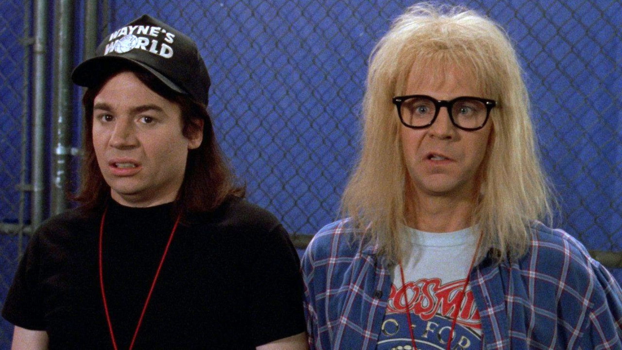 (L to R) Mike Myers and Dana Carvey in 'Wayne's World 2'. Photo: Paramount Pictures.