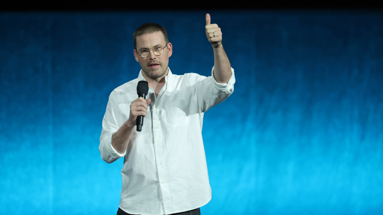 Zach Cregger (director, 'Resident Evil') at CinemaCon 2025 for Sony Pictures at The Colosseum at Caesars Palace on March 31, 2025 in Las Vegas, Nevada. Photo by Stewart Cook/Sony Pictures via Getty Images.