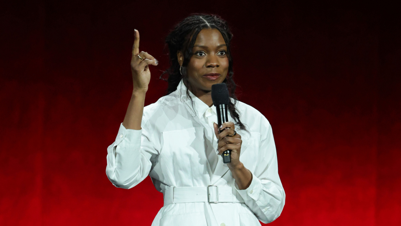 Nia DaCosta (director, '28 Years Later: The Bone Temple') at CinemaCon 2025 for Sony Pictures at The Colosseum at Caesars Palace on March 31, 2025 in Las Vegas, Nevada. Photo by Stewart Cook/Sony Pictures via Getty Images.