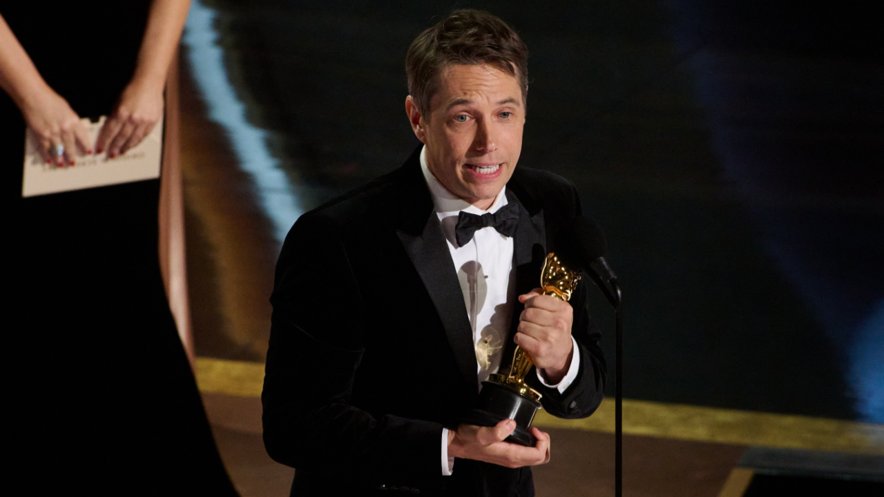 Sean Baker accepts the Oscar® for Original Screenplay during the live ABC Telecast of the 97th Oscars® at the Dolby® Theatre at Ovation Hollywood on Sunday, March 2, 2025.