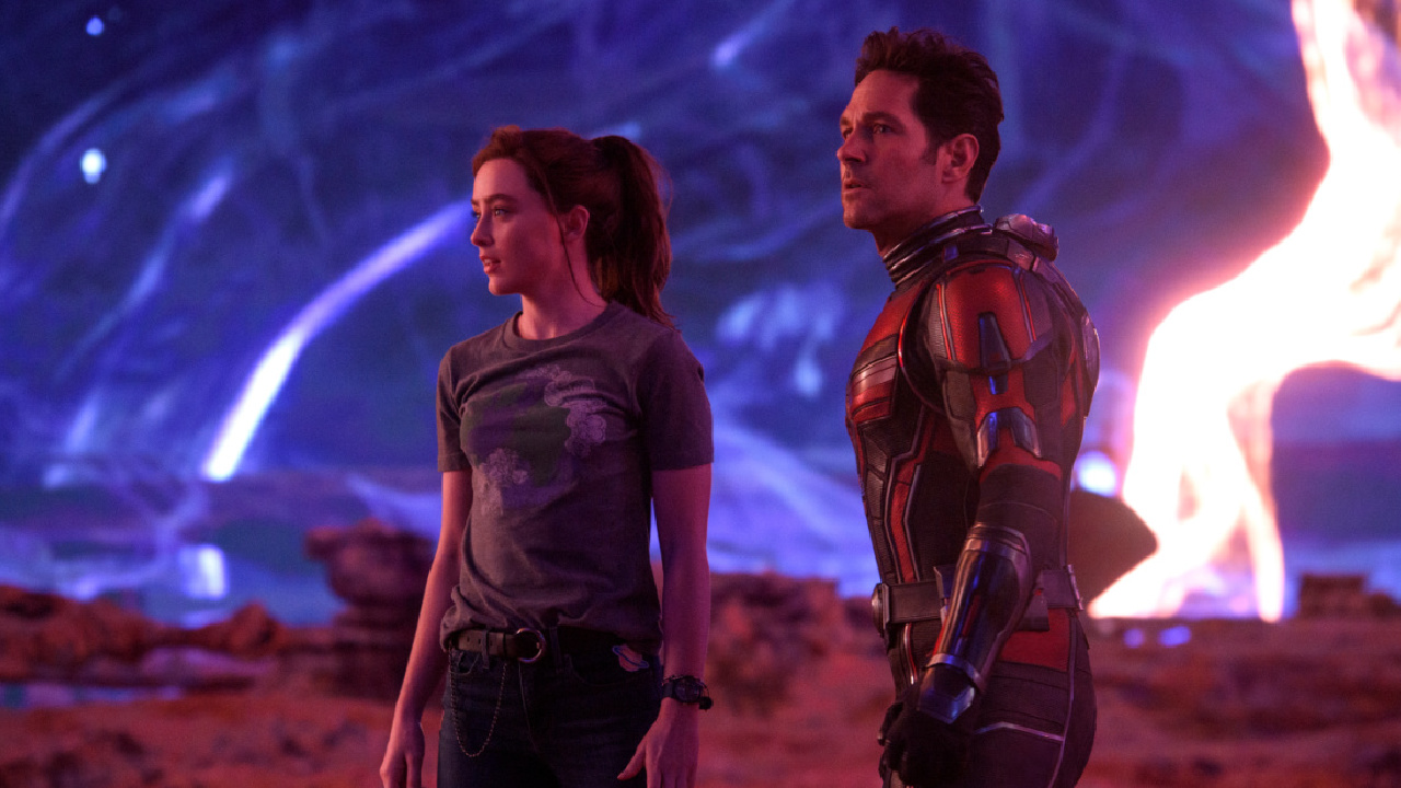 (L to R) Kathryn Newton as Cassandra "Cassie" Lang and Paul Rudd as Scott Lang/Ant-Man in Marvel Studios' 'Ant-Man and the Wasp: Quantumania.' Photo by Jay Maidment. © 2022 Marvel.