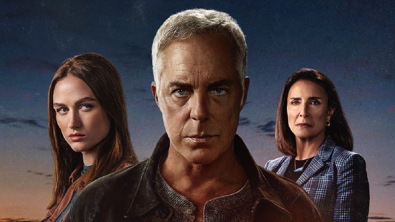 (L to R) Madison Lintz, Titus Welliver, and Mimi Rodgers star in 'Bosch: Legacy'. Copyright: © Amazon Content Services LLC.