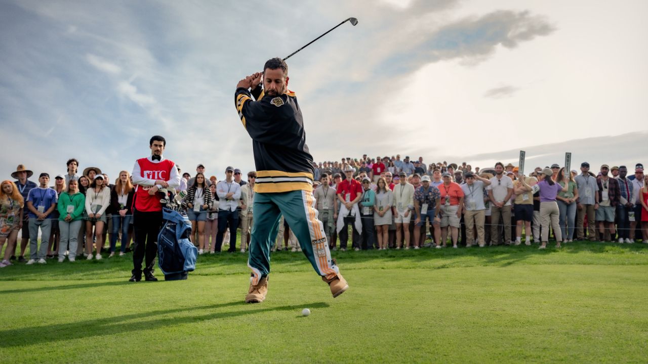 Adam Sandler as Happy Gilmore in 'Happy Gilmore 2'. Photo: Scott Yamano/Netflix © 2024.