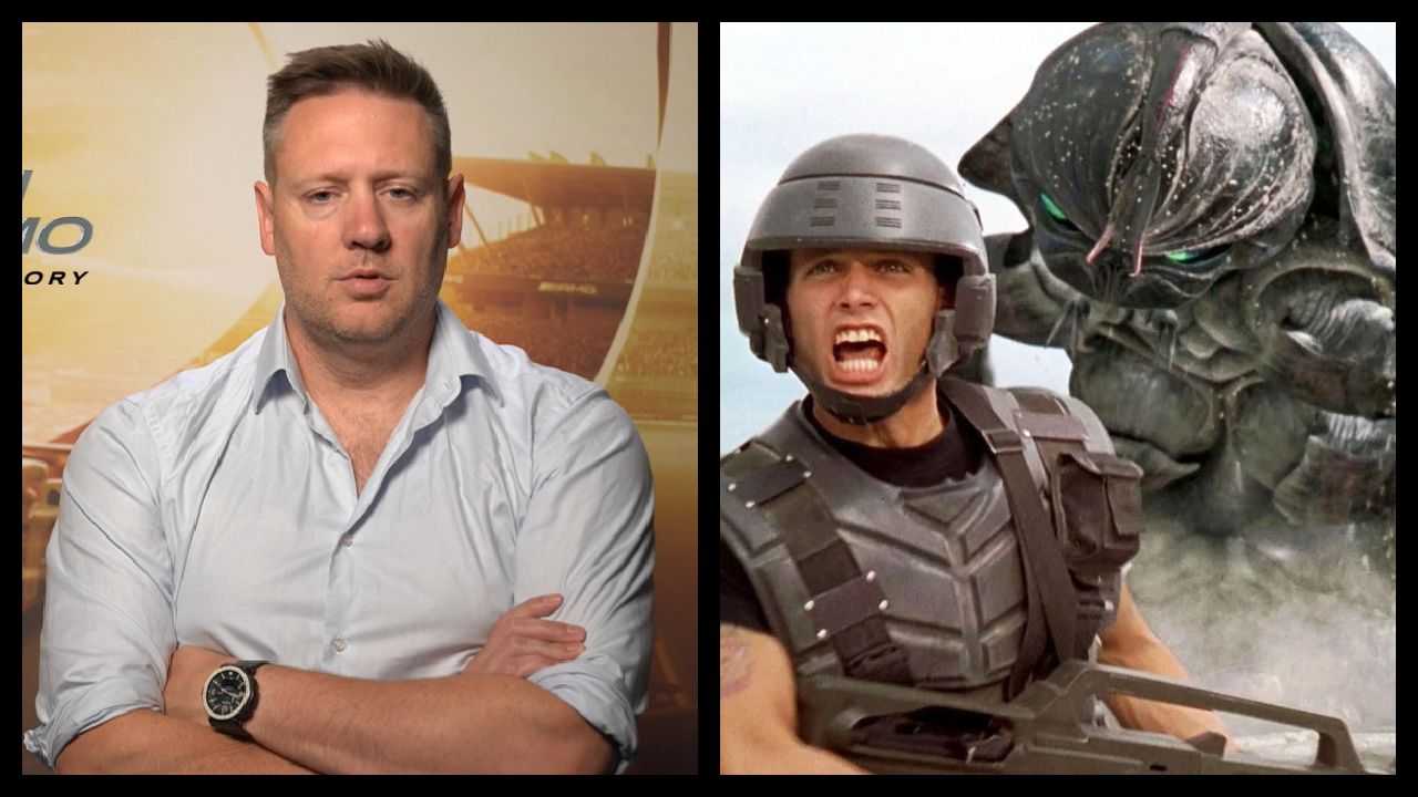 (Left) Neill Blomkamp director of 'Gran Turismo.' (Right) 1997's 'Starship Troopers'. Photo: TriStar Pictures.