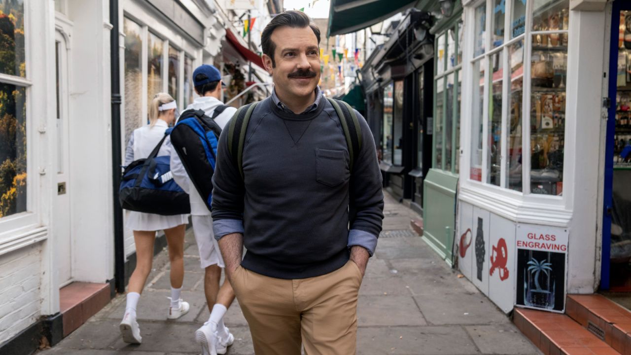 Jason Sudeikis in 'Ted Lasso,' now streaming on Apple TV+.