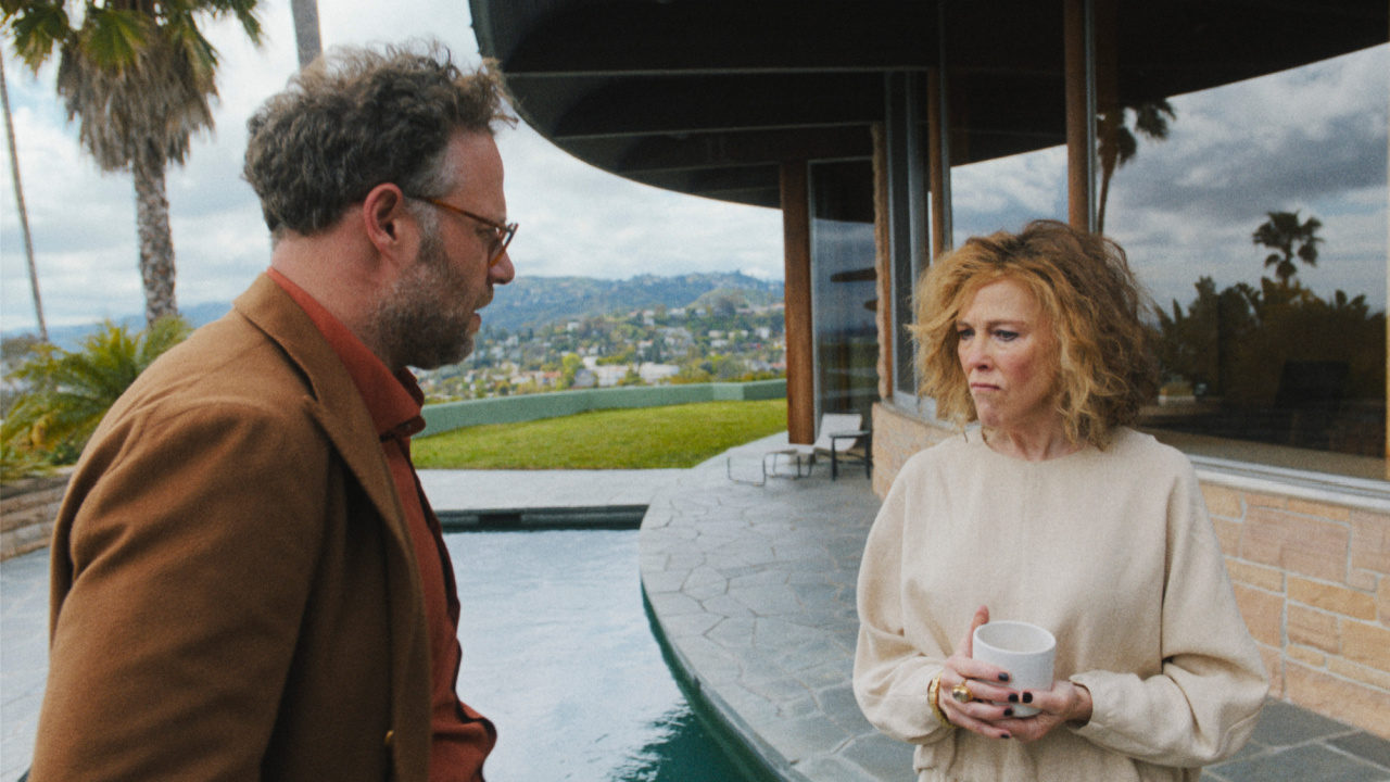 (L to R) Seth Rogen and Catherine O’Hara in 'The Studio,' premiering March 26, 2025 on Apple TV+.