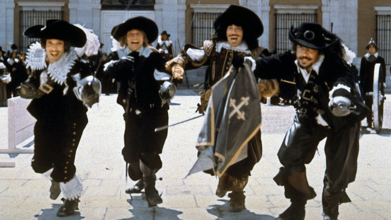 (L to R) Michael York, Oliver Reed, Frank Finlay, and Richard Chamberlain in 1973's 'The Three Musketeers'. Photo: 20th Century Fox.