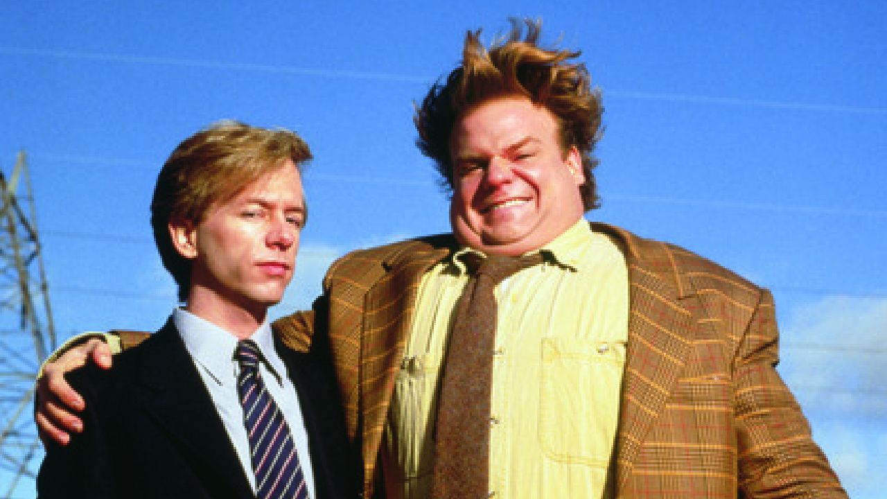 (L to R) David Spade and Chris Farley in 'Tommy Boy'. Photo: Paramount Pictures.