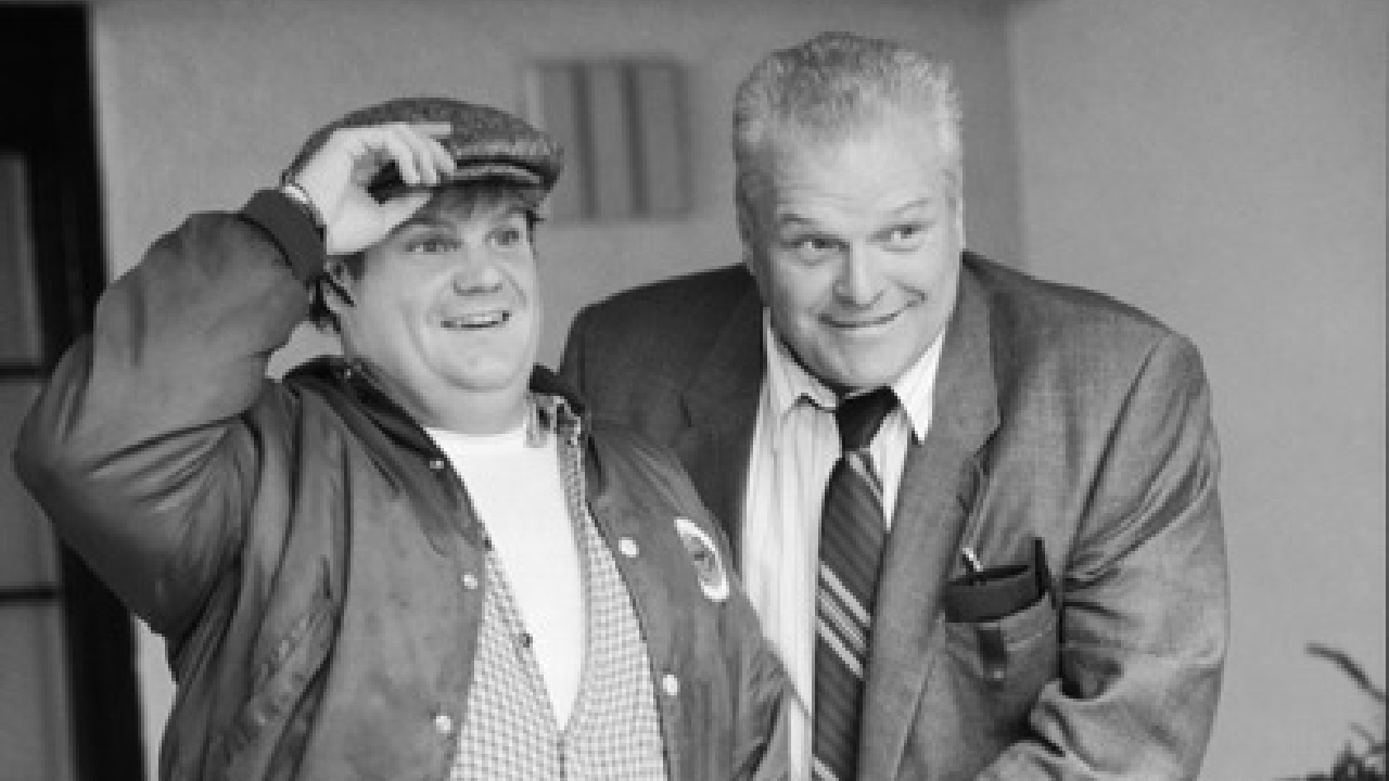 (L to R) Chris Farley and Brian Dennehy in 'Tommy Boy'. Photo: Paramount Pictures.