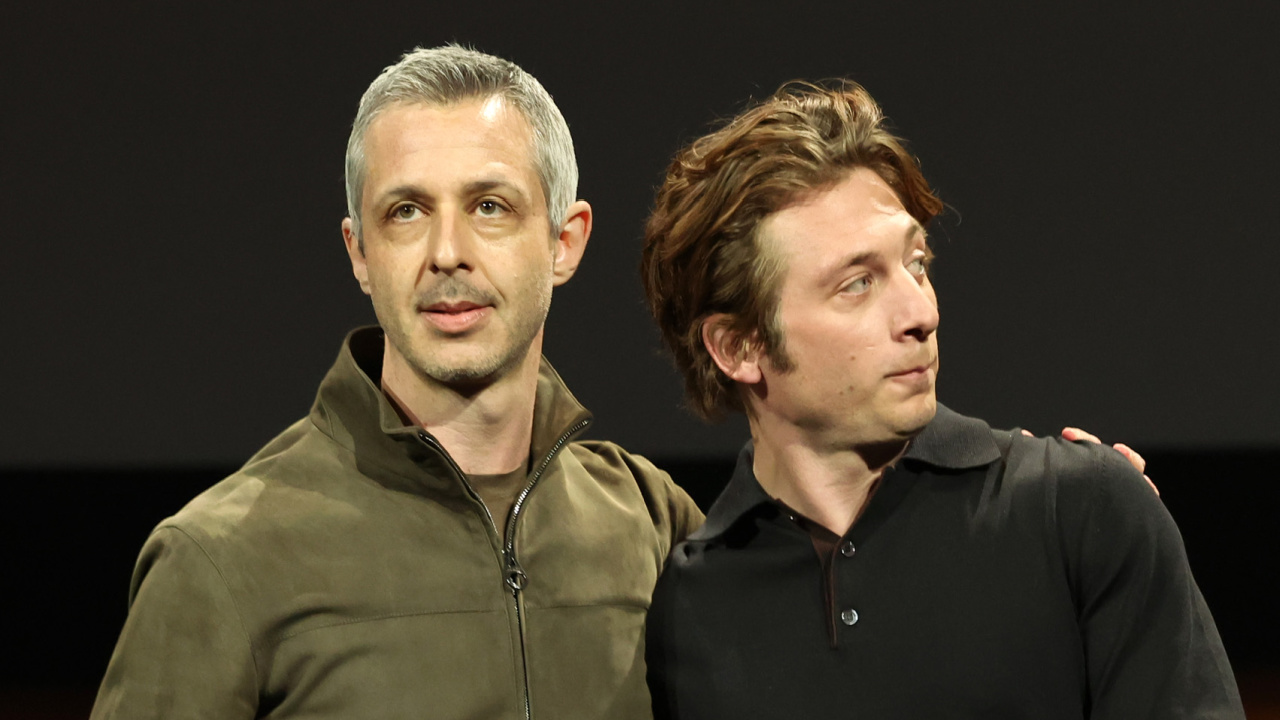 (L to R) Jeremy Strong and Jeremy Allen White at the Disney presentation at CinemaCon 2025 in Las Vegas. Photo: Disney.