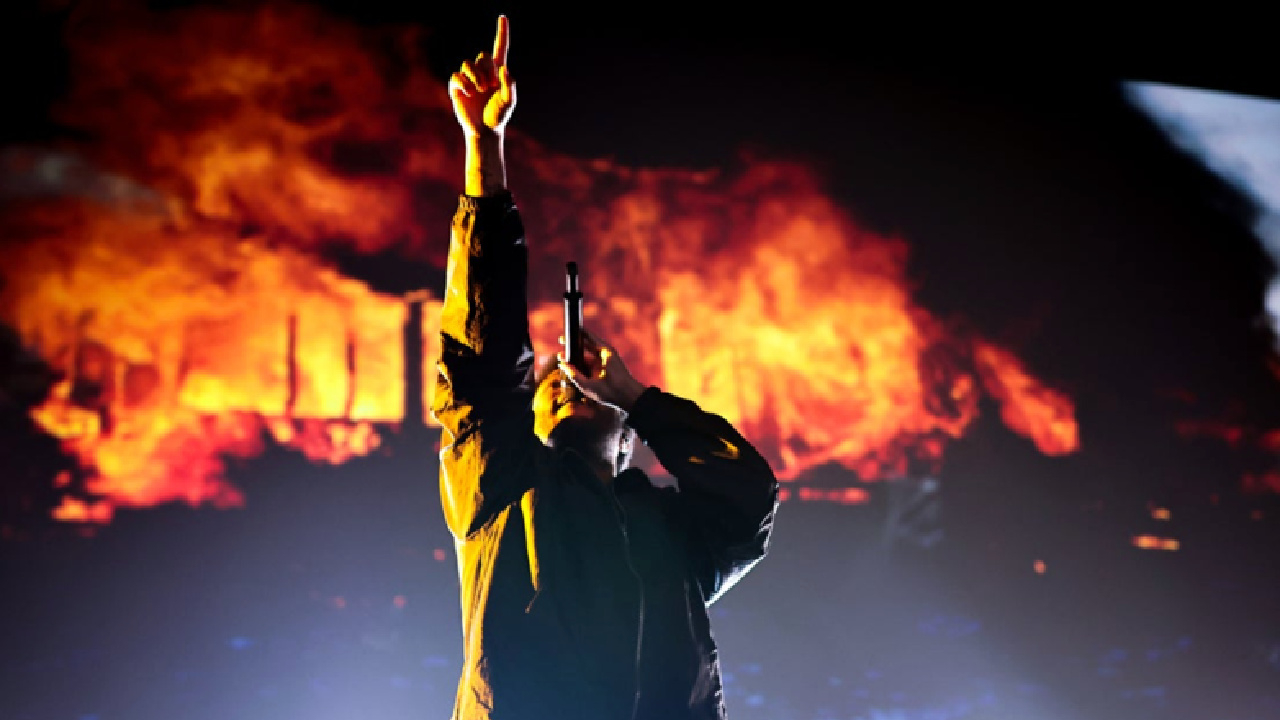 The Weeknd performs at the Lionsgate presentation at CinemaCon 2025 in Las Vegas.
