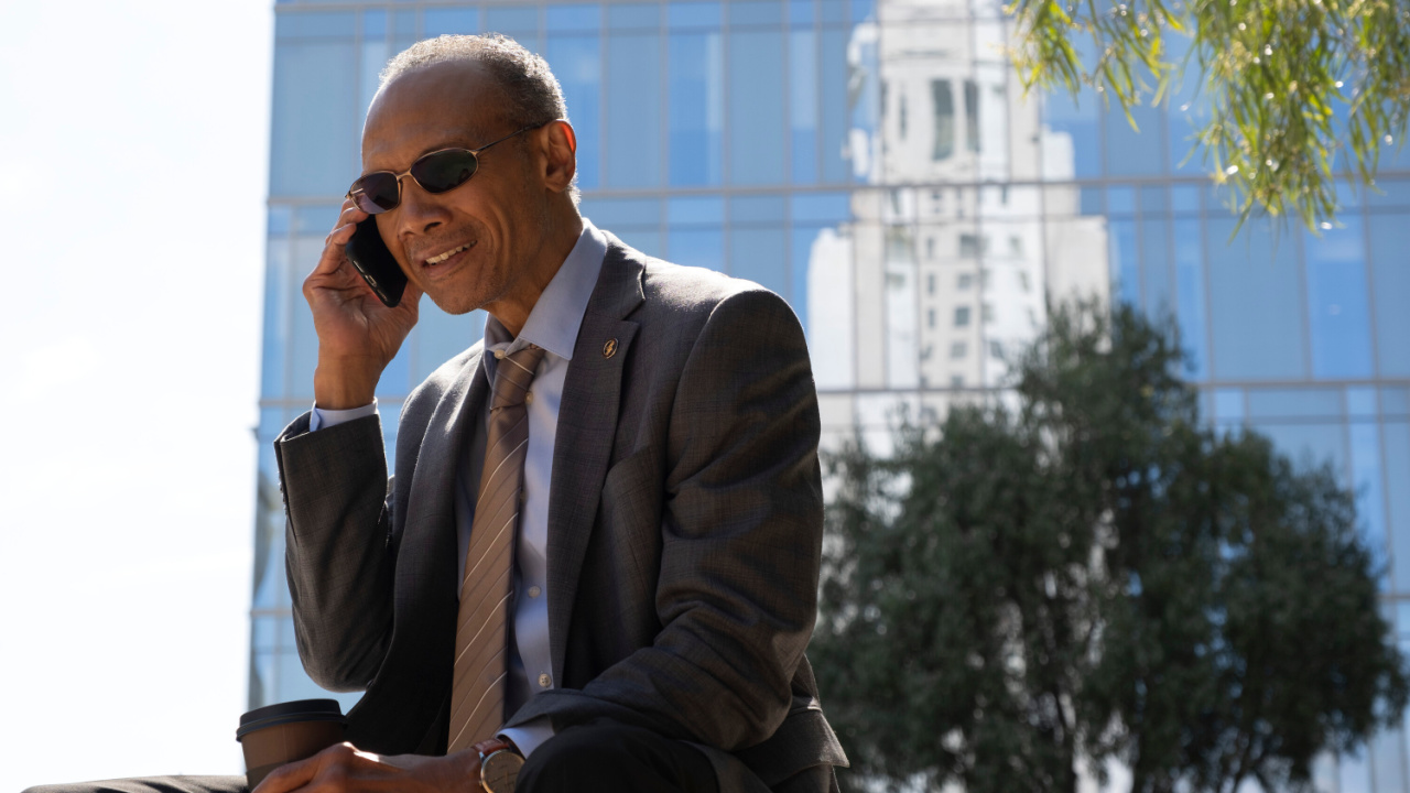 Det. Jimmy Robertson (Paul Calderon) in 'Bosch: Legacy' season 3. Photo Credit: Eddy Chen/Prime. Copyright: © Amazon Content Services LLC.