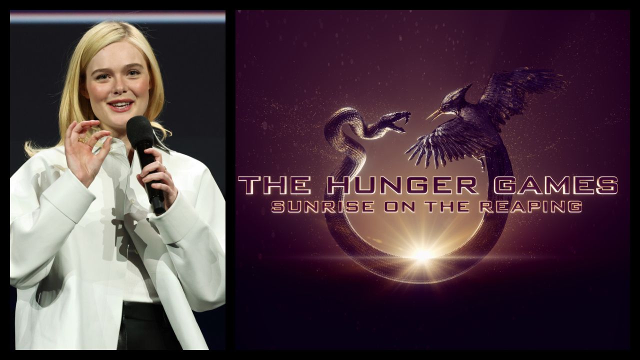 (Left) Elle Fanning at the Disney presentation at CinemaCon 2025 in Las Vegas.Photo: Disney. (Right) 'The Hunger Games: Sunrise on the Reaping' is scheduled for release on November 20, 2026. Photo: Lionsgate.