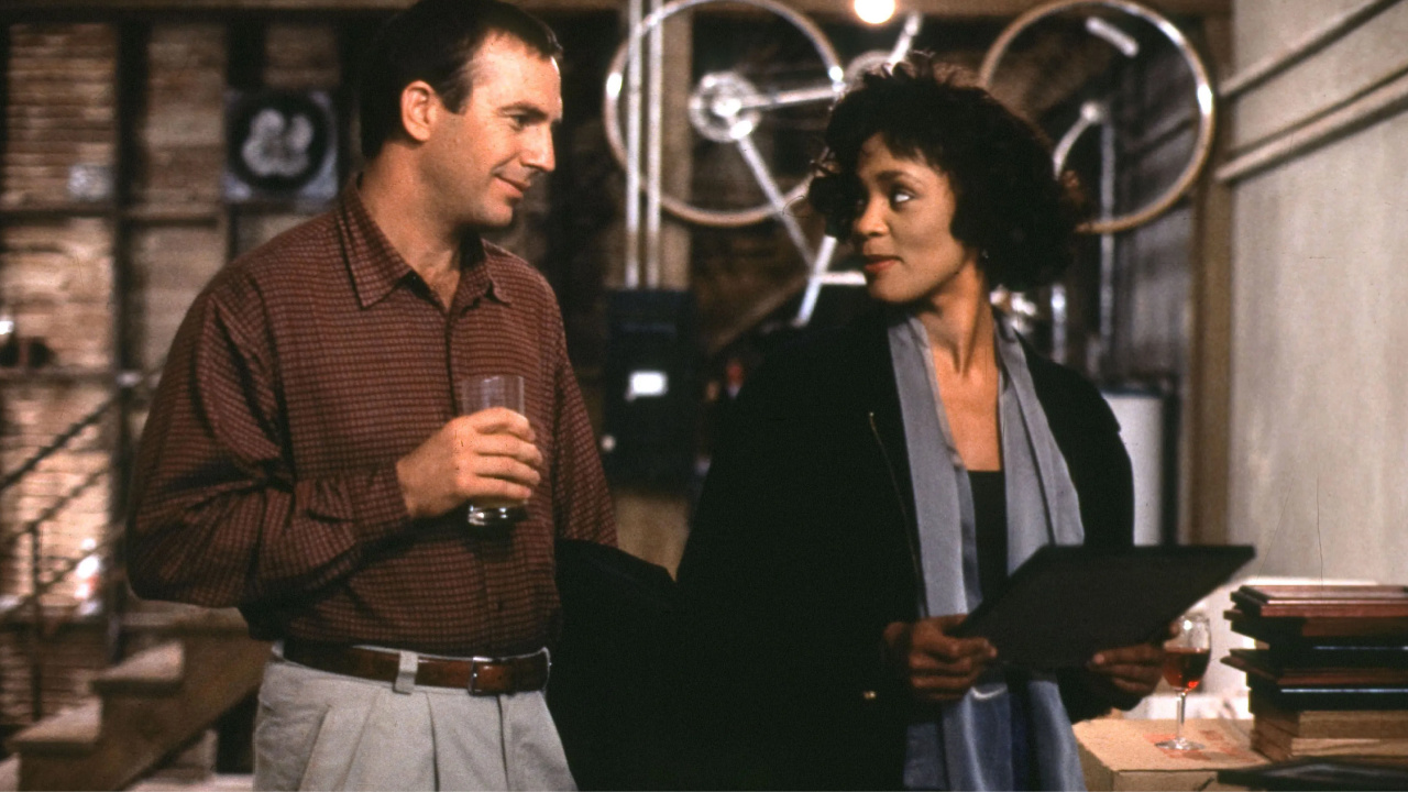 (L to R) Kevin Costner and Whitney Houston in 1992's 'The Bodyguard'. Photo: Warner Bros.