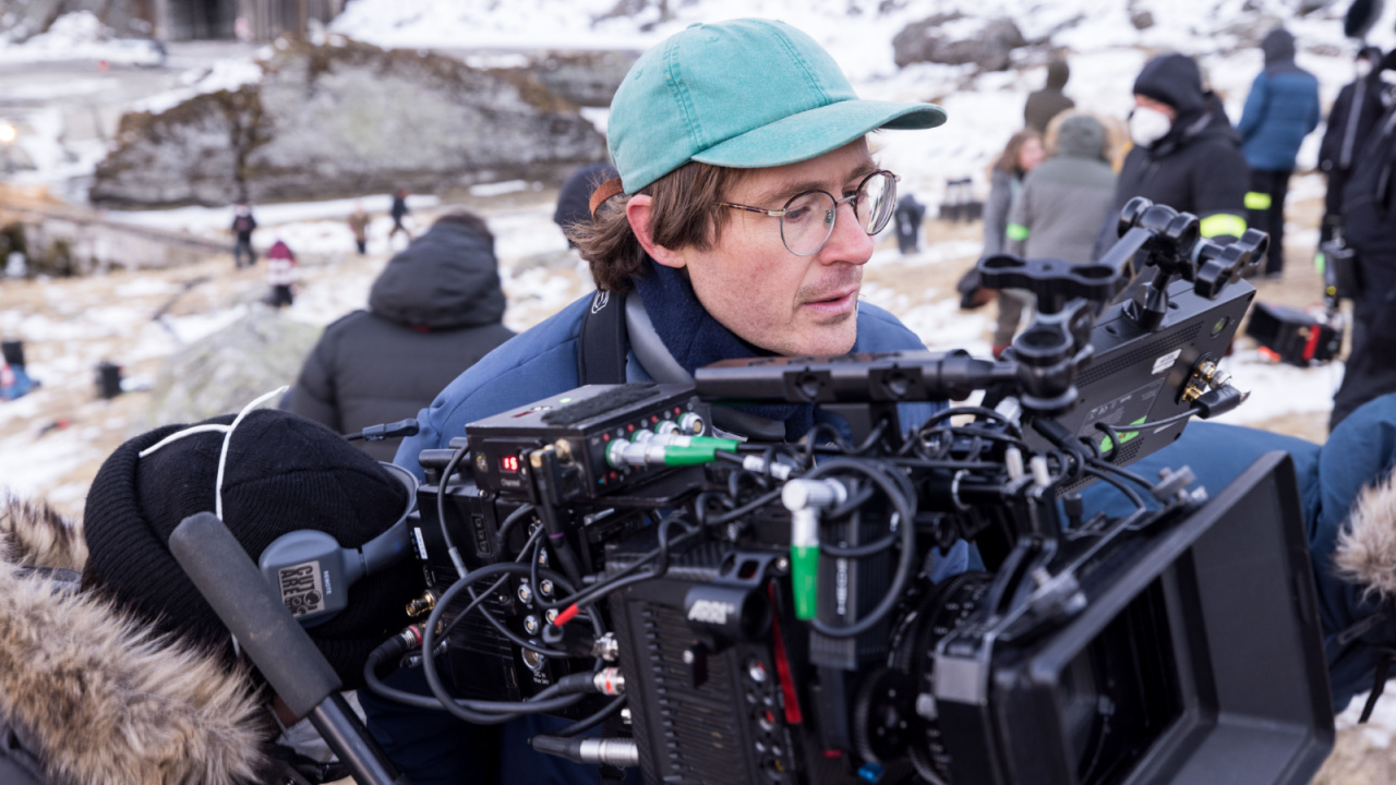 Director Isaiah Saxon on the set of 'The Legend of Ochi'. Photo: A24.