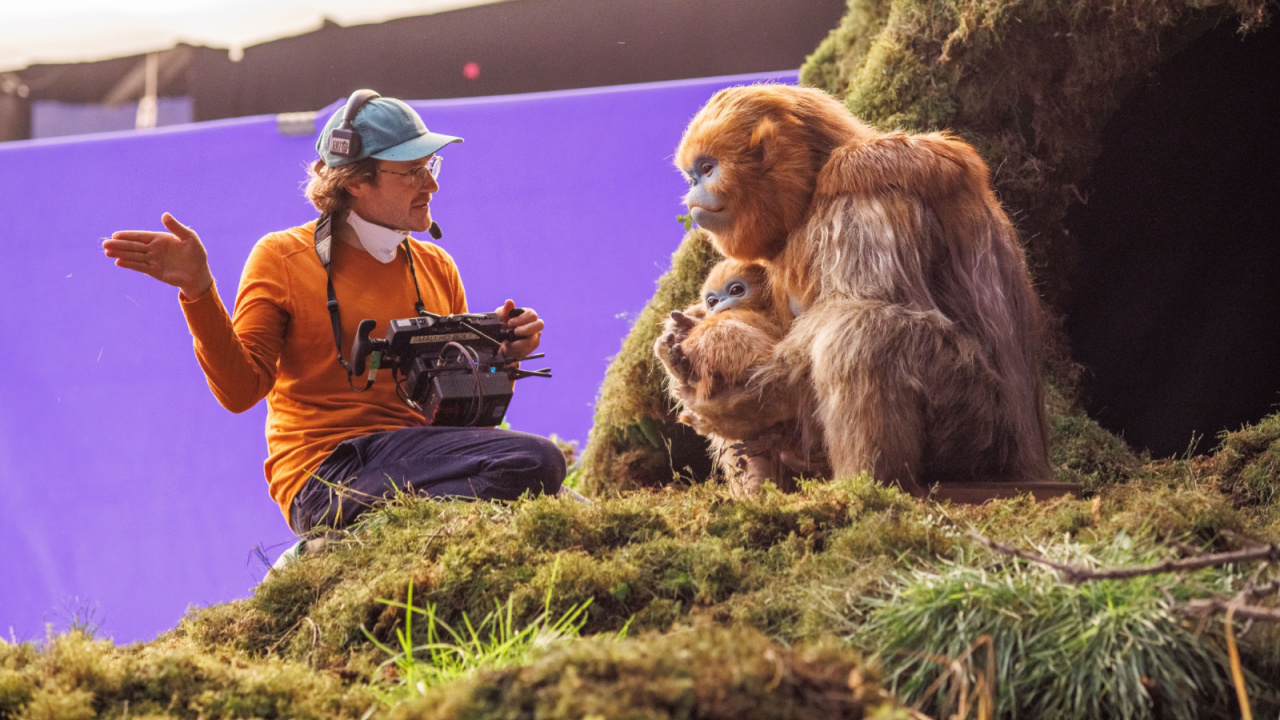 Director Isaiah Saxon on the set of 'The Legend of Ochi'. Photo: A24.
