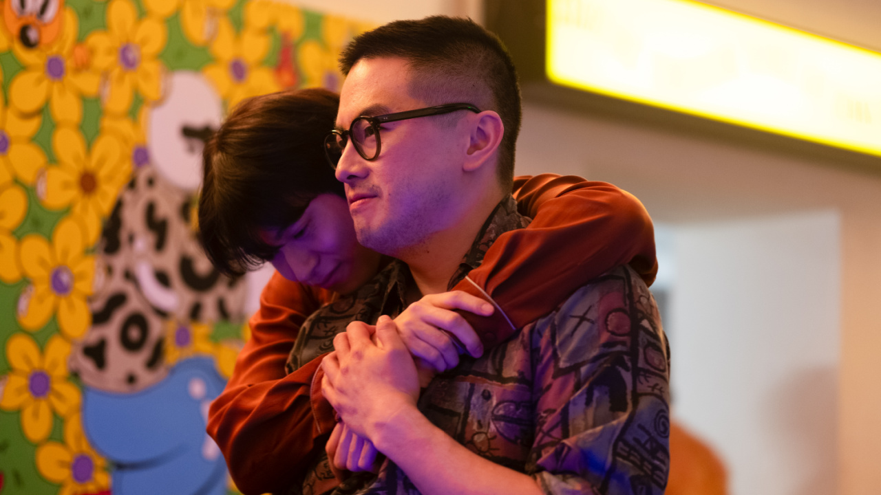 (L to R) Bowen Yang and Han Gi-Chan in Bleecker Street's 'The Wedding Banquet'. Credit: Bleecker Street / ShivHans Pictures.