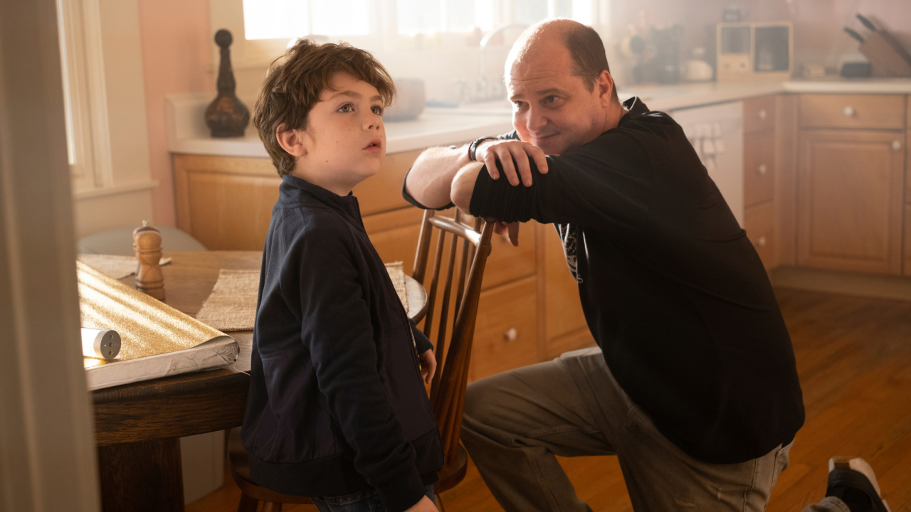 (L to R) Cody Flanagan and director Mike Flanagan on the set of 'The Life of Chuck'. Photo: Neon.