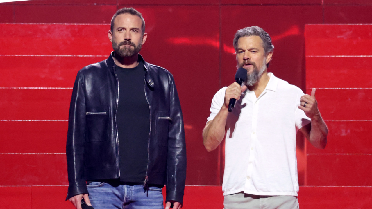 (L to R) Ben Affleck and Matt Damon speak onstage during Netflix TUDUM 2025: The Live Event at The Kia Forum on May 31, 2025 in Inglewood, California. Photo by Amy Sussman/Getty Images for Netflix.