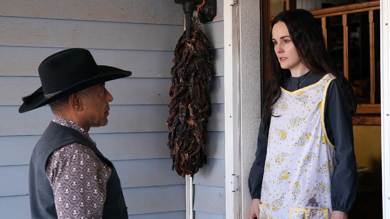Giancarlo Esposito as Fitz and Michelle Dockery as Clara in 'Please Don't Feed the Children.' Photo: Tubi.