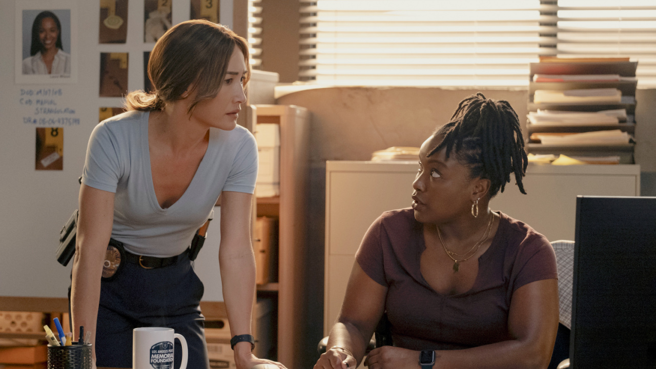 (L to R) Maggie Q (Renée Ballard) and Courtney Taylor (Zamira Parker) in 'Ballard'. Photo: Adam Rose/Prime Video.