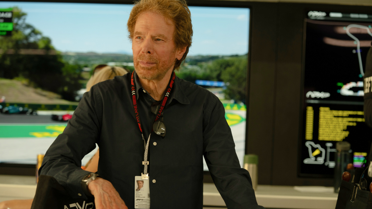 Producer Jerry Bruckheimer on the set of Apple Original Films’ 'F1', a Warner Bros. Pictures release. Photo Credit: Photo by Scott Garfield. Courtesy Warner Bros Pictures / Apple Original Films. Copyright: © 2025 Warner Bros. Entertainment Inc. All Rights Reserved.