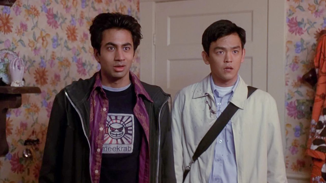 (L to R) Kal Penn and John Cho in 'Harold & Kumar Go to White Castle'. Photo: New Line Cinema .