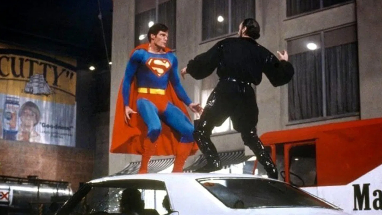 (L to R) Christopher Reeve and Terence Stamp in 'Superman II'. Photo: Warner Bros.