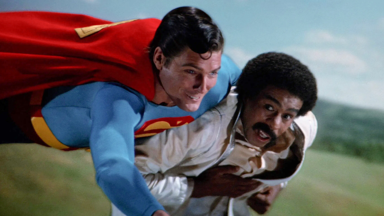 (L to R) Christopher Reeve and Richard Pryor in 'Superman III'. Photo: Warner Bros.