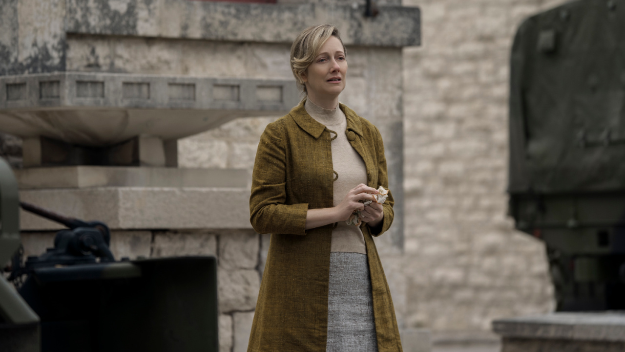 Judy Greer as Ginny Garraty in 'The Long Walk'. Photo Credit: Murray Close/Lionsgate.