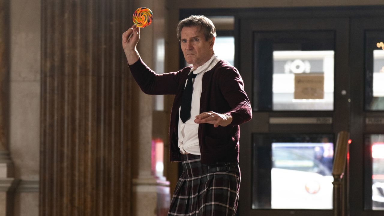 Liam Neeson plays Frank Drebin Jr. in 'The Naked Gun' from Paramount Pictures.
