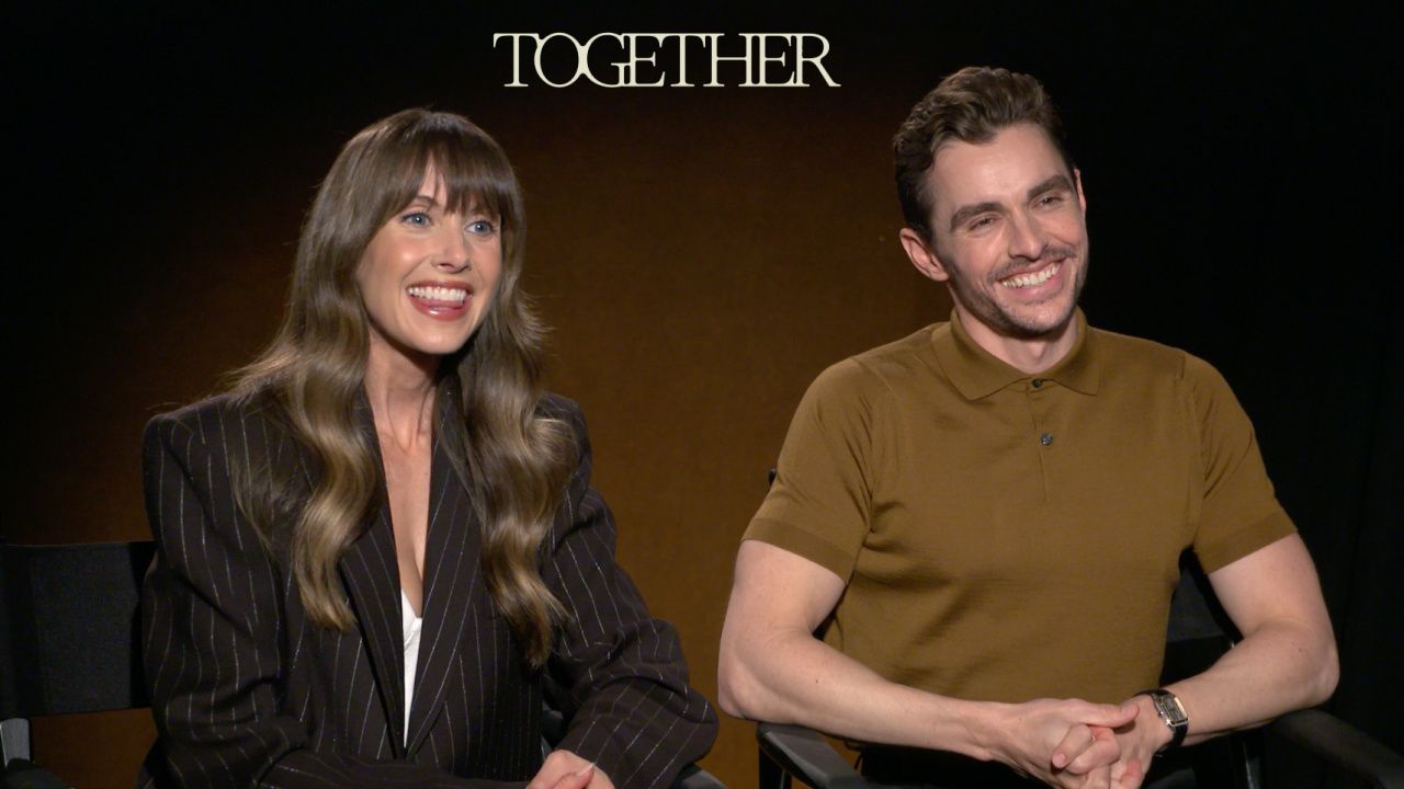 (L to R) Alison Brie and Dave Franco star in 'Together'.