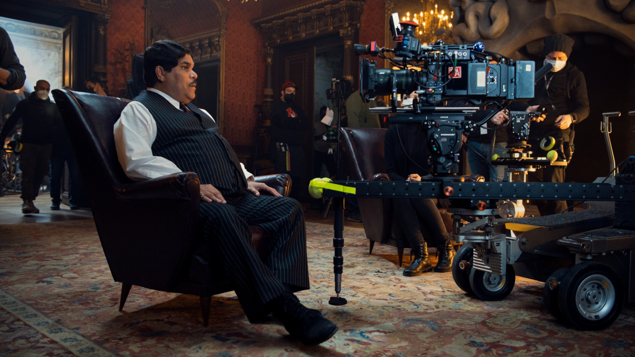 Luis Guzmán on the set of 'Wednesday' season 1. Photo: Netflix.